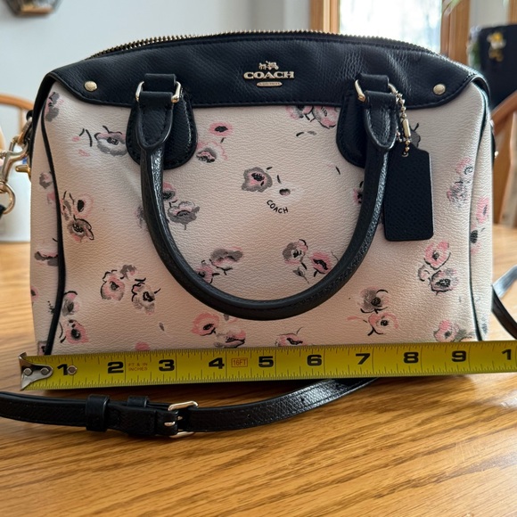Coach Black and White Floral Satchel - Picture 9 of 14